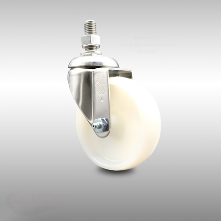 Service Caster 4 Inch 316SS Nylon Wheel Swivel 1/2 Inch Threaded Stem Caster SCC-SS316TS20S414-NYS-121315